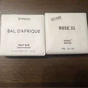 Bydero Bal D’afrique and Le Labo Rose 31 soaps